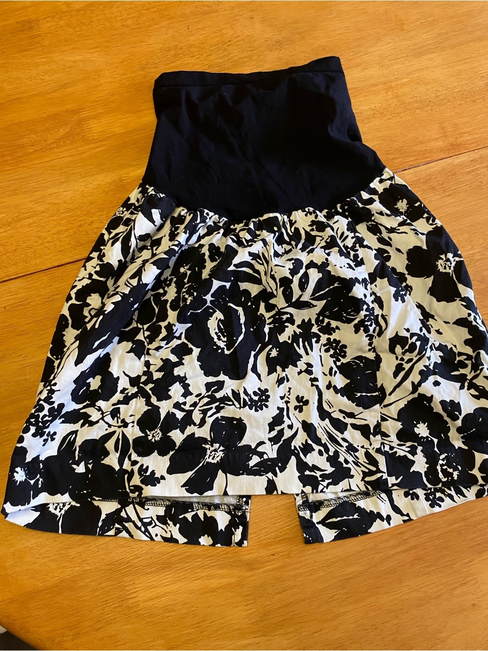 Motherhood Maternity Black and White Floral Skirt with Attached Shorts